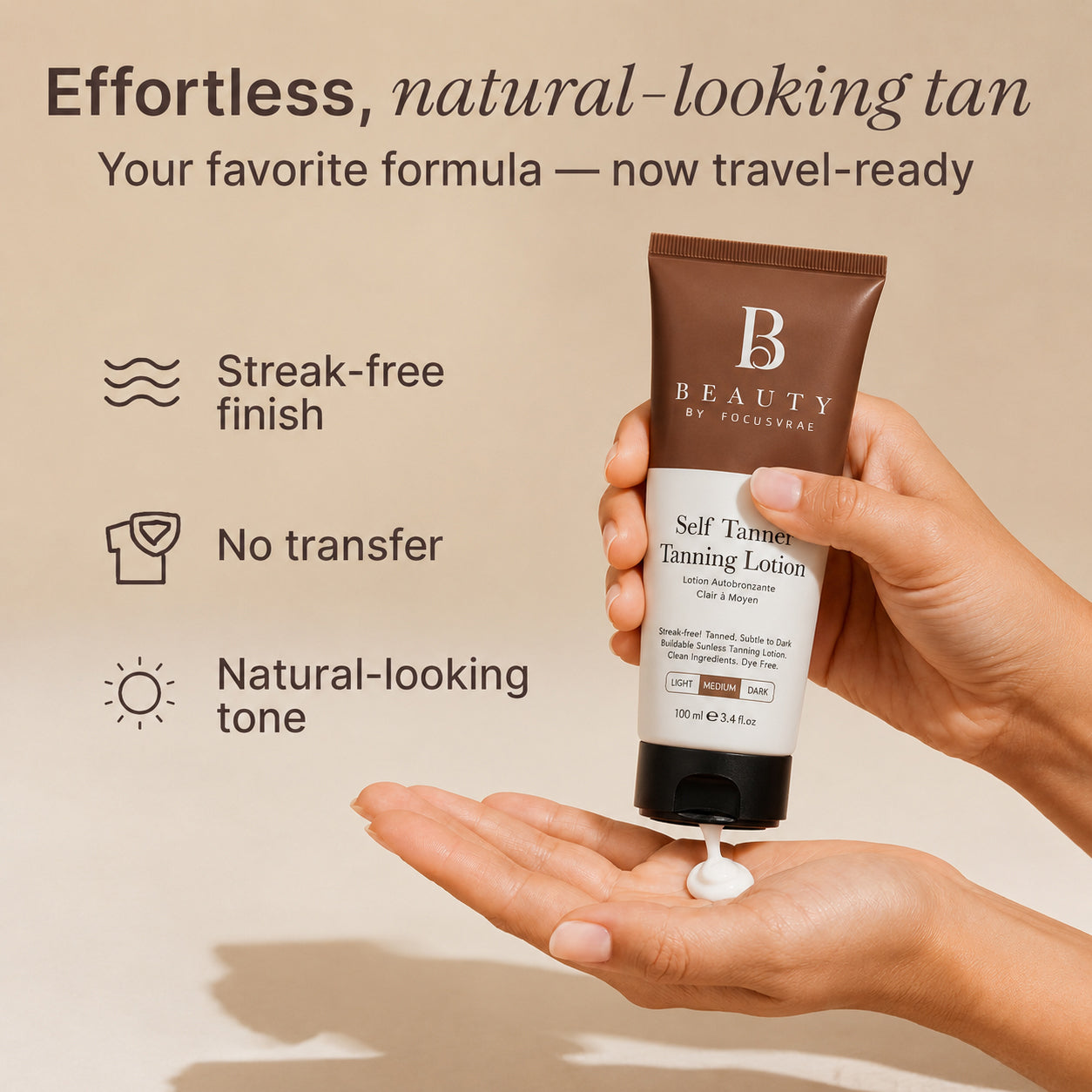 🔥Up to 75% OFF Focusvrae® Hydrating Sunless Tanning Loti 🌞No Orange, Streak-Free Glow