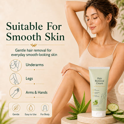 Natural Gentle Hair Removal Cream | For Women & Men, Sensitive Skin