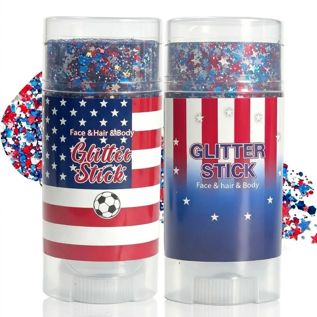 🔥LAST DAY 70% OFF 4th of July Glitter Stick - Red White Blue Patriotic Sparkle Gel for Face Hair & Body