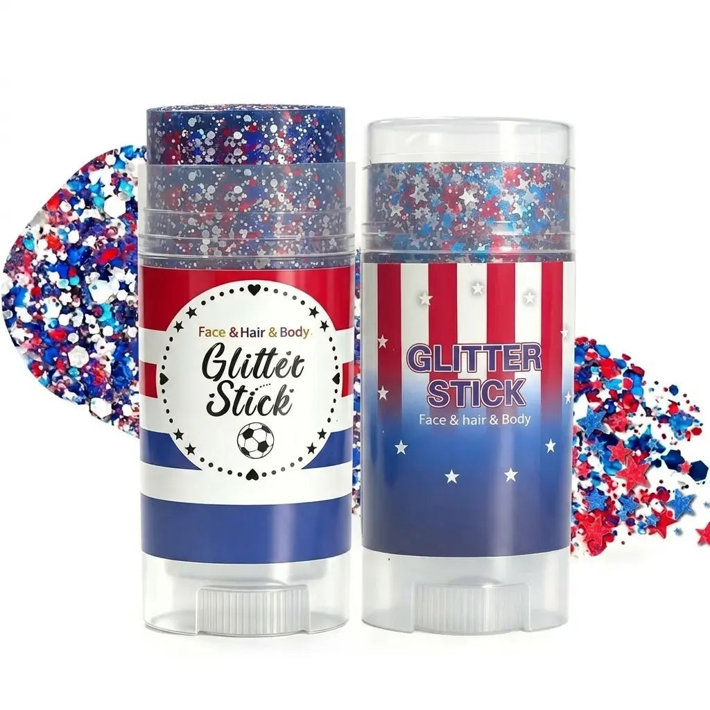 🔥LAST DAY 70% OFF 4th of July Glitter Stick - Red White Blue Patriotic Sparkle Gel for Face Hair & Body