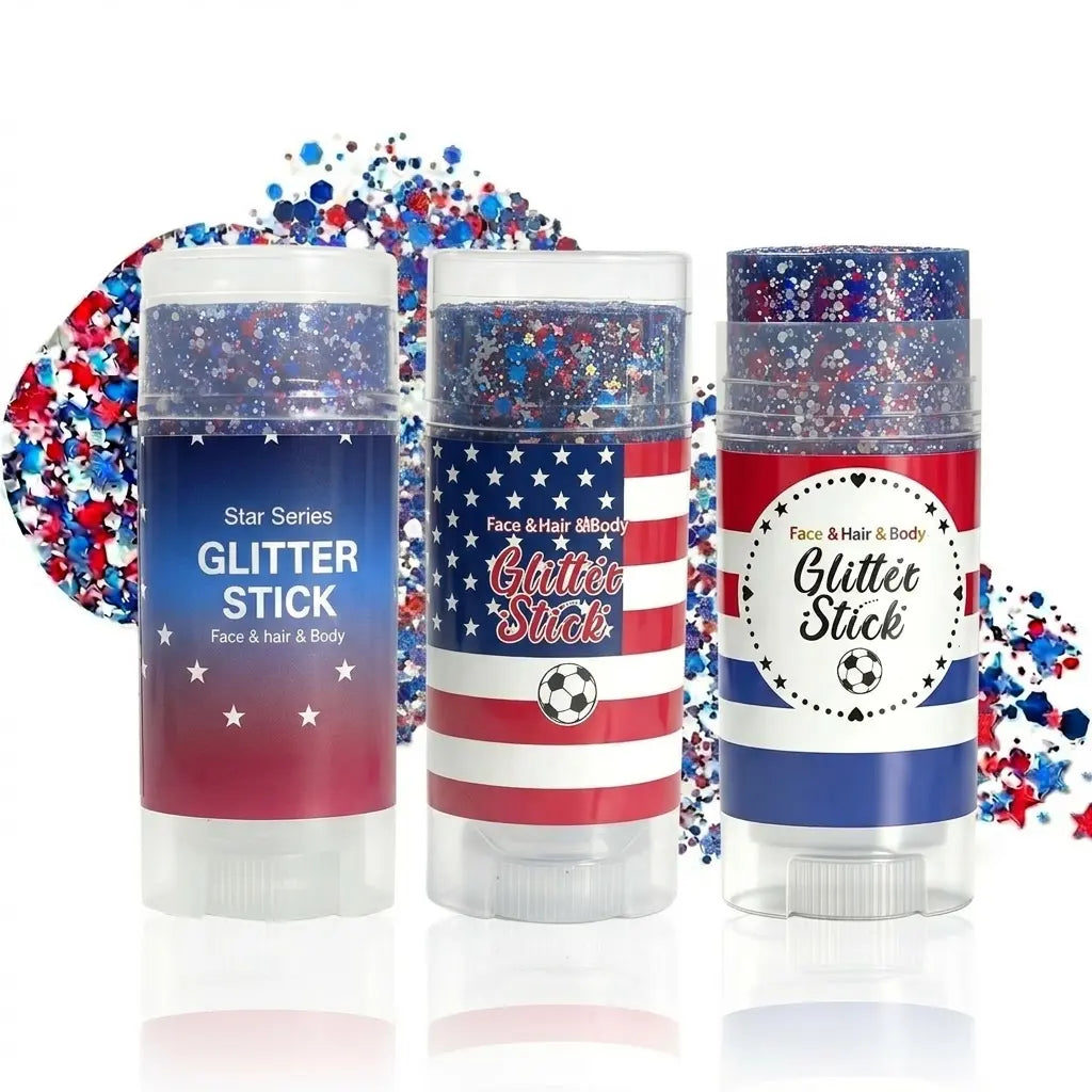 🔥LAST DAY 70% OFF 4th of July Glitter Stick - Red White Blue Patriotic Sparkle Gel for Face Hair & Body